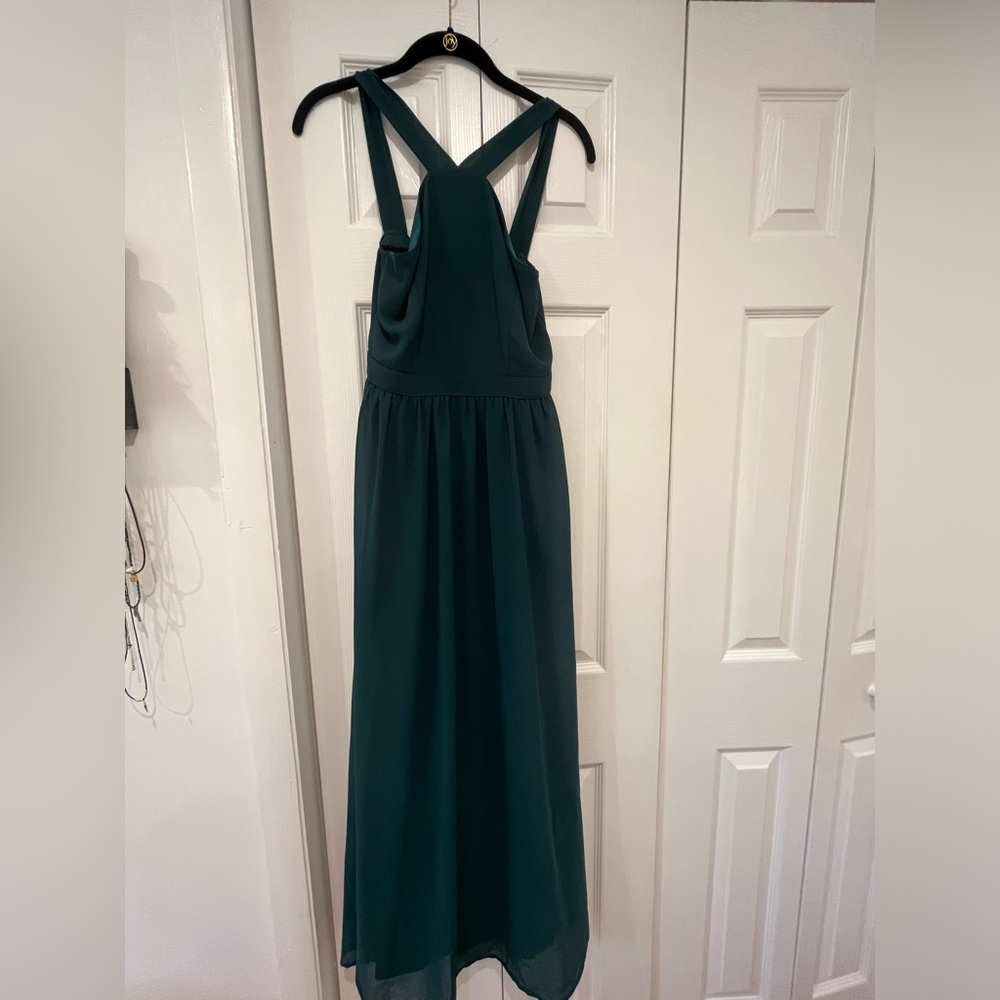 Lulus Medium Forest Green Halter Formal Dress